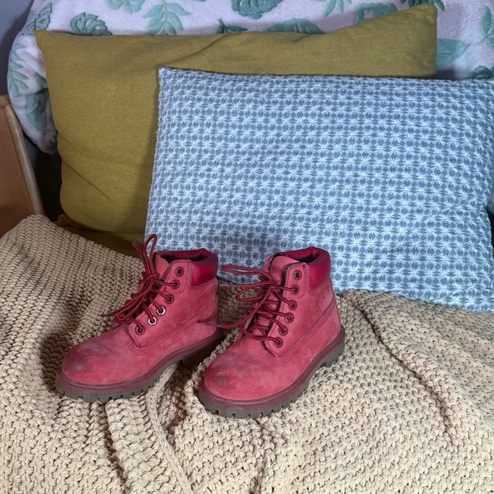 Timberland Red Nubuck Leather 6